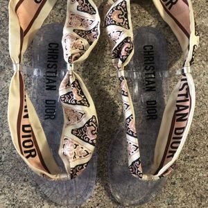 dior scarf sandals